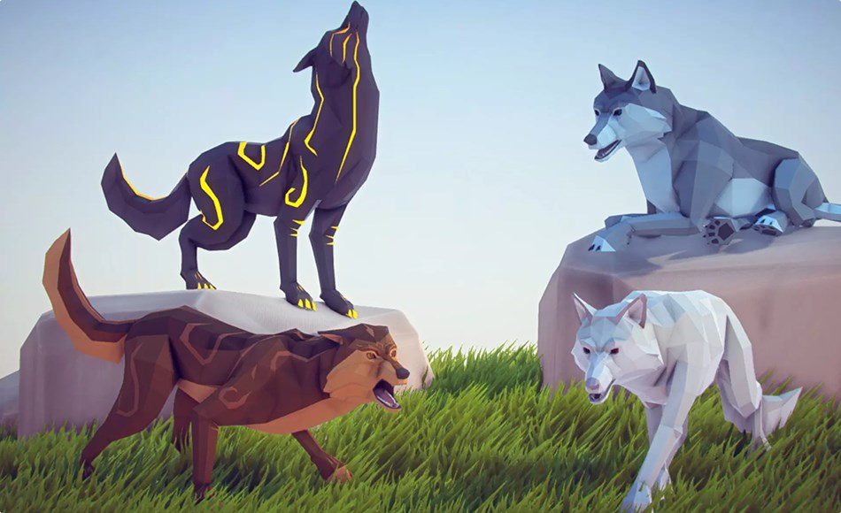 Unity动物 – 风格化卡通狼 Poly Art: Wolf Unity动物 – 风格化卡通狼 Poly Art: Wolf