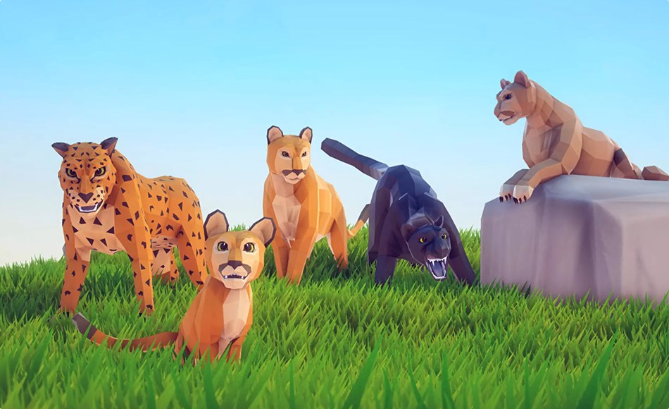 Unity动画 – 风格化卡通美洲狮 Poly Art: Cougars and Panthers Unity动画 – 风格化卡通美洲狮 Poly Art: Cougars and Panthers