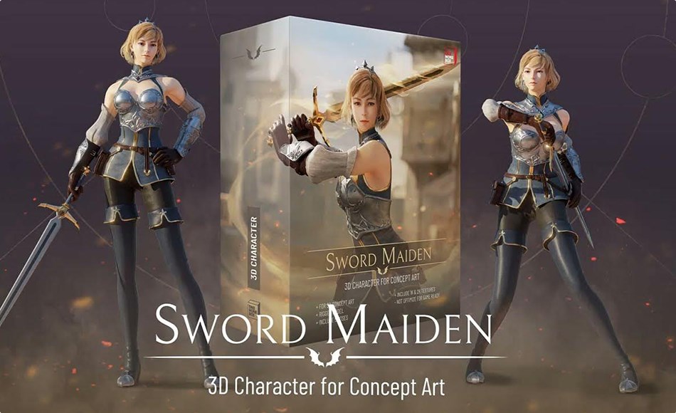 角色模型 – 剑姬概念角色 Sword Maiden – 3D Character for Concept Art