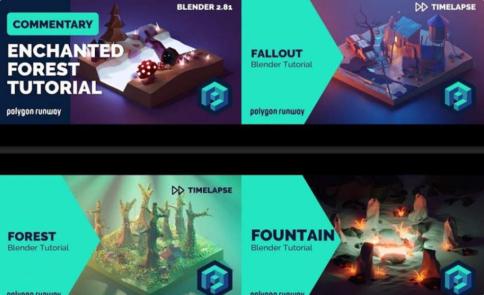 103 组卡通风格等距场景3D模型 A Collection Of 103 High-Quality Blender Cartoon Illustration Scenes