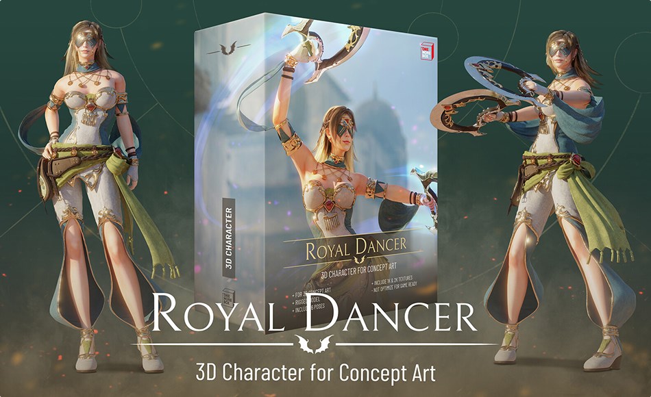 角色模型 – 皇家舞者概念角色 Royal Dancer – 3D Character for Concept Art 角色模型 – 皇家舞者概念角色 Royal Dancer – 3D Character for Concept Art