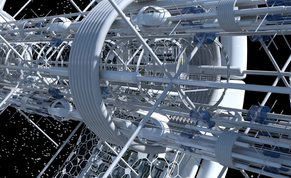 模型资产 – 高精度科幻空间站 Futuristic Space Colony B