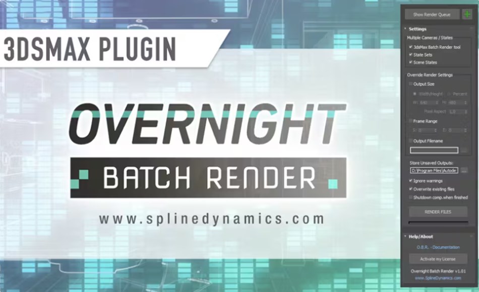 3Dmax插件 – 批量渲染插件 Overnight Batch Render