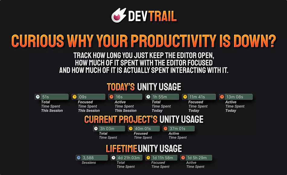 Unity插件 – 开发者数据统计插件 DevTrails – Developer Statistics Made Easy