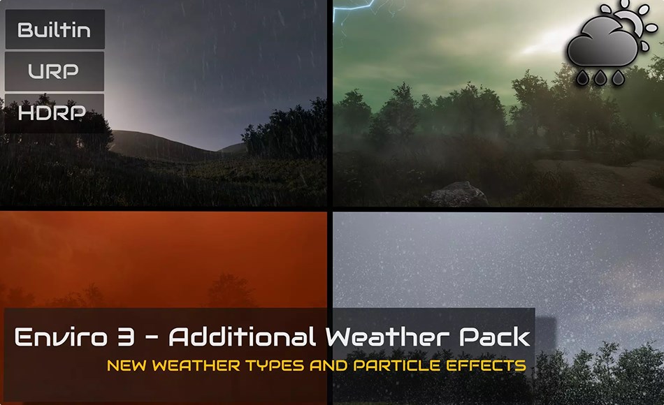 Unity插件- 自然天气扩展包 Enviro 3 – Additional Weather Pack