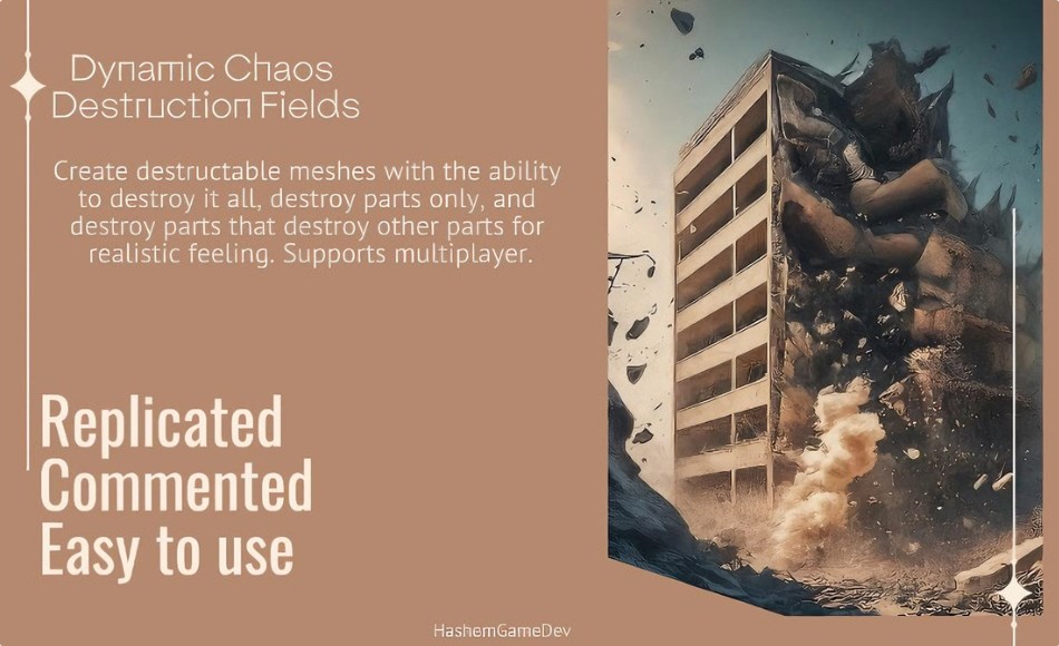 【UE5】动态破坏场 Dynamic Chaos Destruction Fields / Destructible – Supports Multiplayer