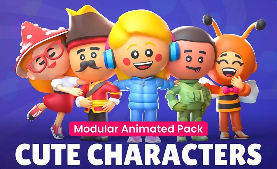 Unity动画 – 模块化角色动画包 Cute Characters – Modular Animated Pack Unity动画 – 模块化角色动画包 Cute Characters – Modular Animated Pack