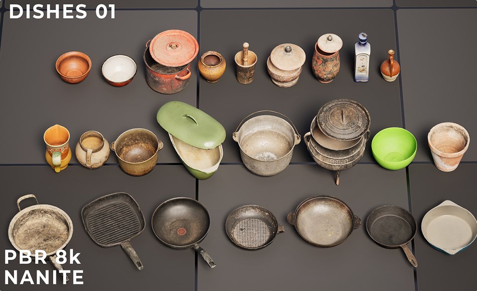 【UE5】餐具资产包 Uscans Dishes 01 【UE5】餐具资产包 Uscans Dishes 01