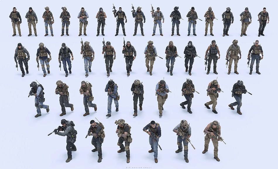 模型资产 – 模块化士兵角色 BigMediumSmall – shadow unit 模型资产 – 模块化士兵角色 BigMediumSmall – shadow unit