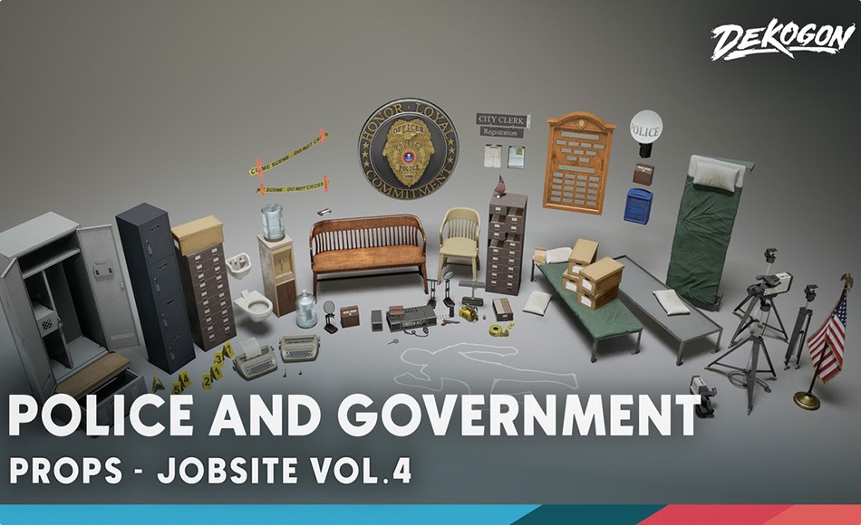 【UE5】警察局场景道具 Jobsite VOL.4 – Police Station