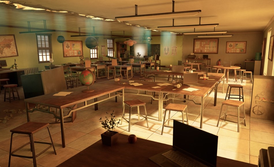 【UE5】复古教室室内环境 Retro / Modern Classroom Interior Environment ( Modern Classroom )