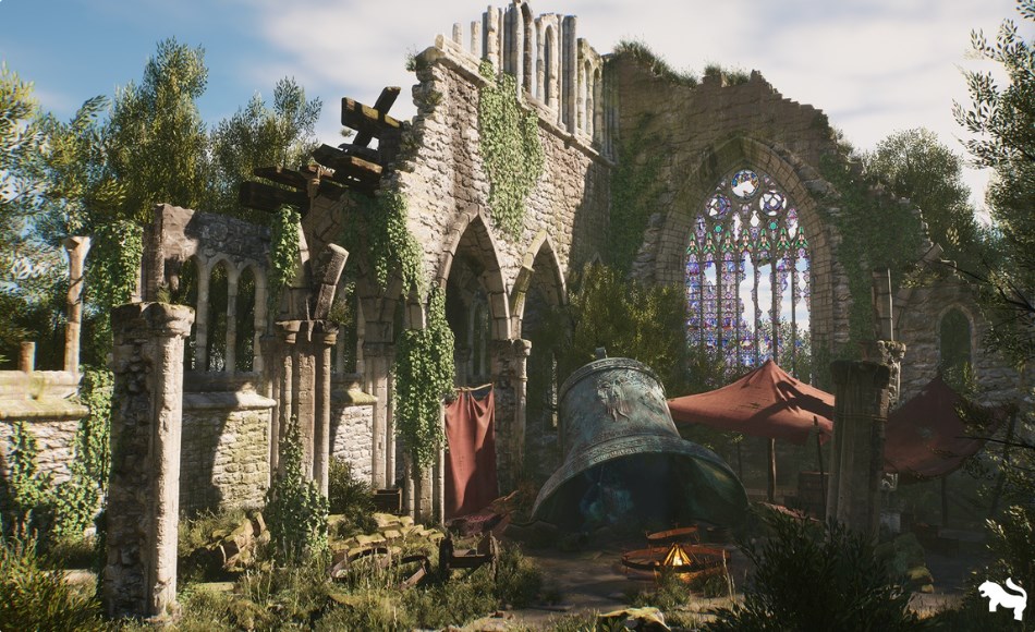 【UE5】修道院废墟环境 Bandit Abbey Environment ( Bandit Abbey Castle Medieval Medieval Medieval 3D )