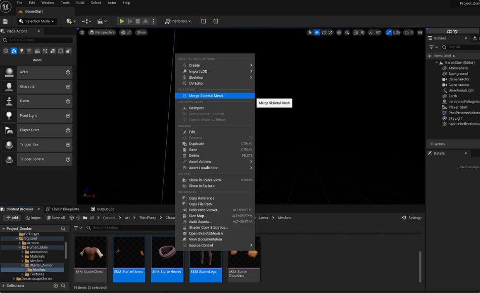 UE5插件 – 骨骼网格合并插件 Quick Merge Skeletal Mesh