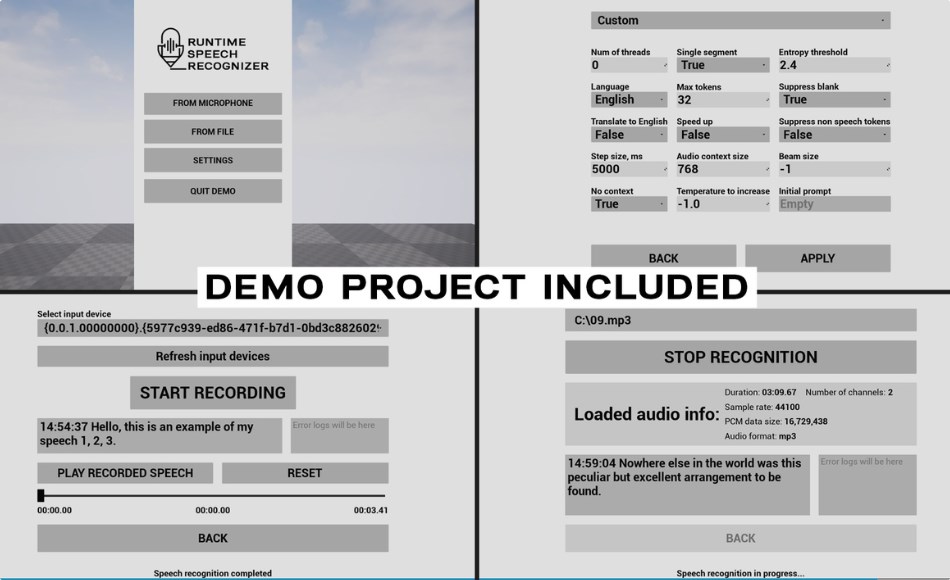 UE5插件 – 实时语音识别插件 Runtime Speech Recognizer (Real-Time, Offline, AI)