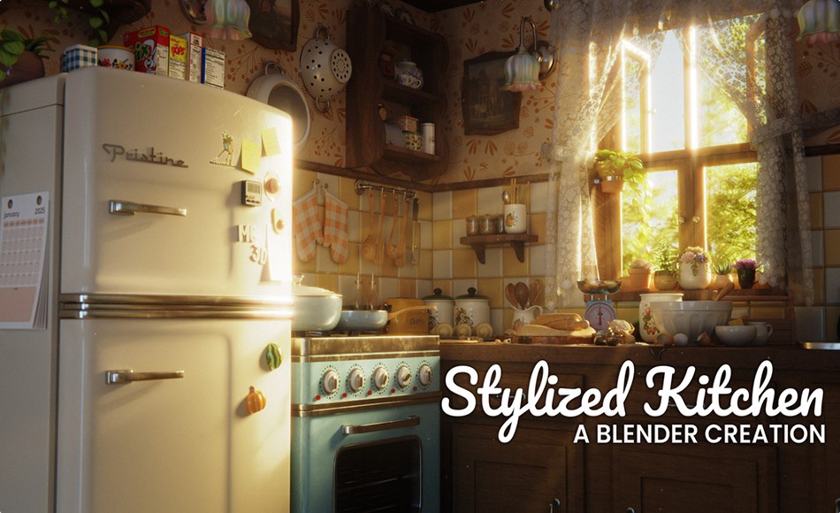 Blender教程 – 风格化厨房场景创建全流程 Stylized Kitchen Course : A Complete Guide To Create Beautiful 3D Scenes In Blender