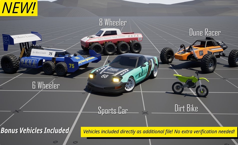 UE5插件 – 模块化车辆动画系统 RKVA Rigless Kinematic Vehicle Animation