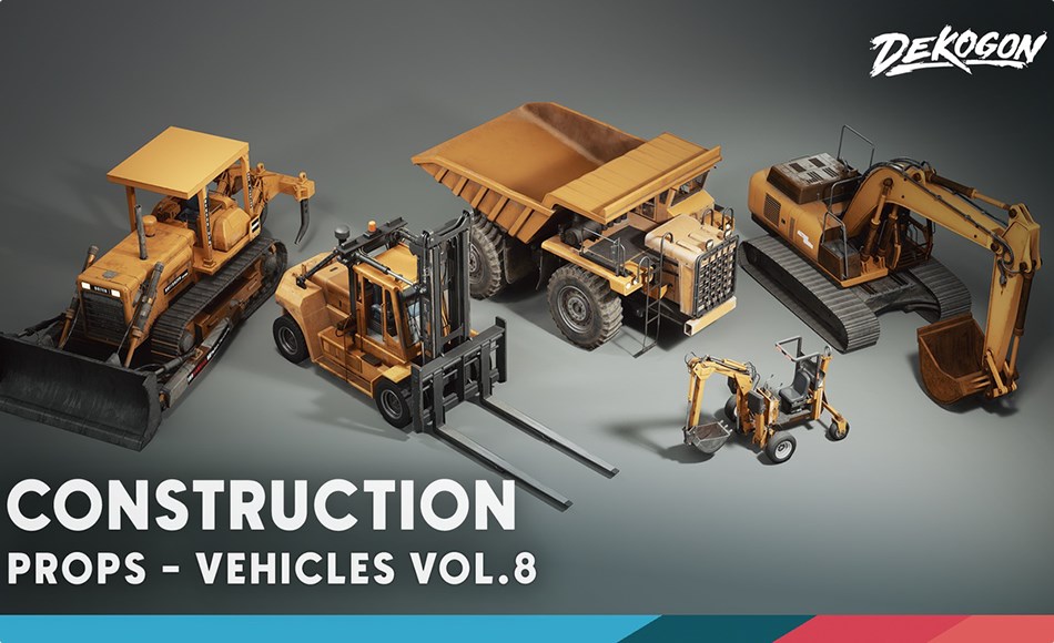 【UE5】汽车资产包 Vehicles VOL.8 – Construction (Low Poly) 【UE5】汽车资产包 Vehicles VOL.8 – Construction (Low Poly)