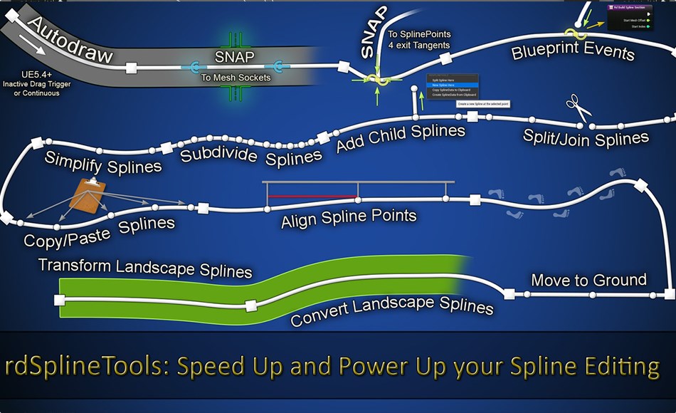 UE5插件 – 编辑器插件 rdSplineTools