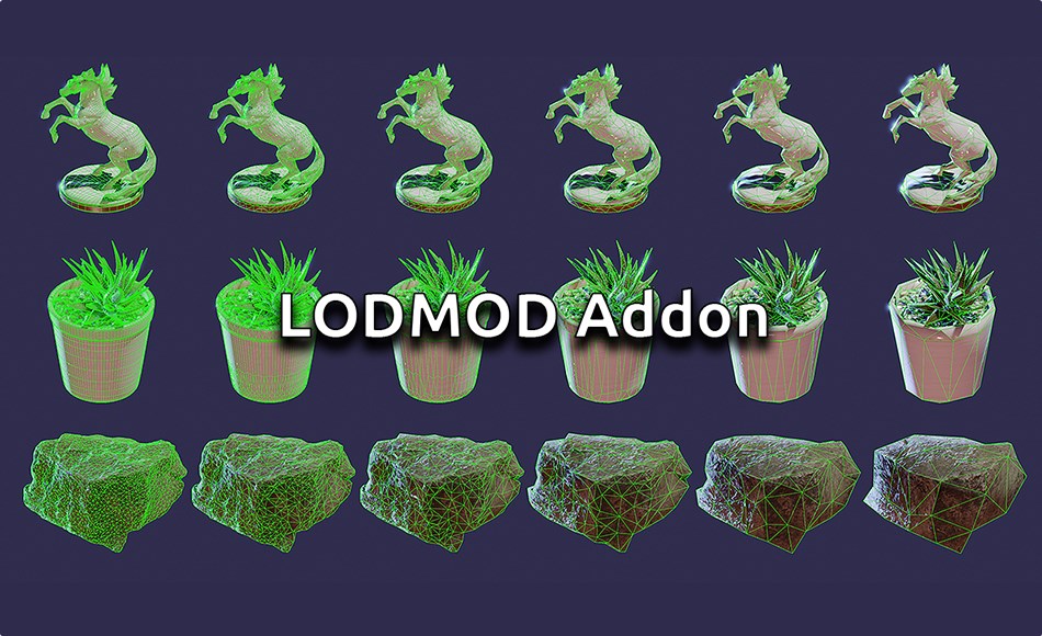 Blender插件 – 模型代理插件 Lodmod Blender插件 – 模型代理插件 Lodmod