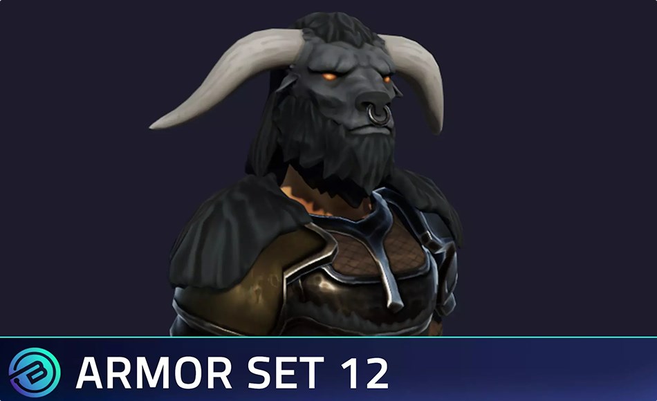 Unity资产 – 牛头人盔甲套装 Minotaur Armor Set – Stylized RPG
