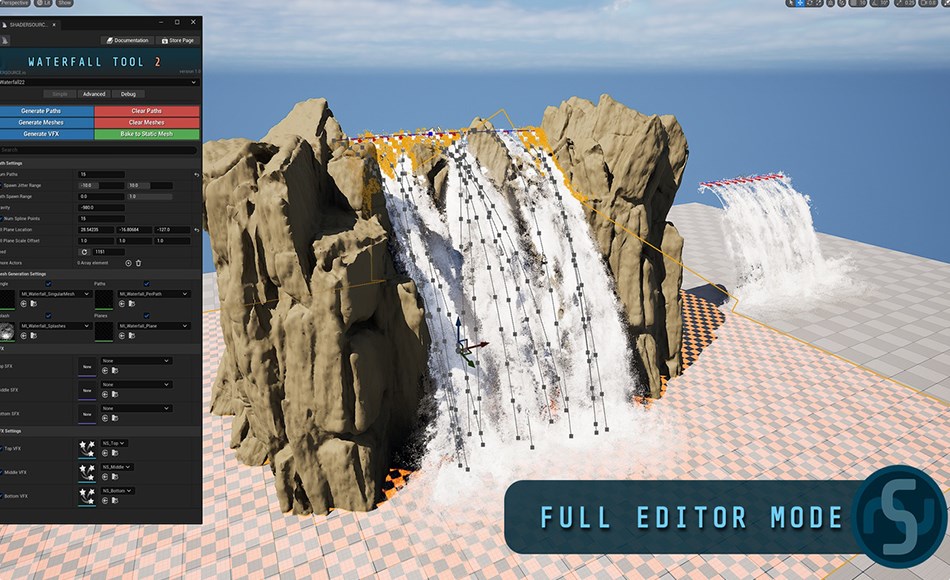 UE5插件 – 瀑布工具 SHADERSOURCE – Waterfall Tool 2