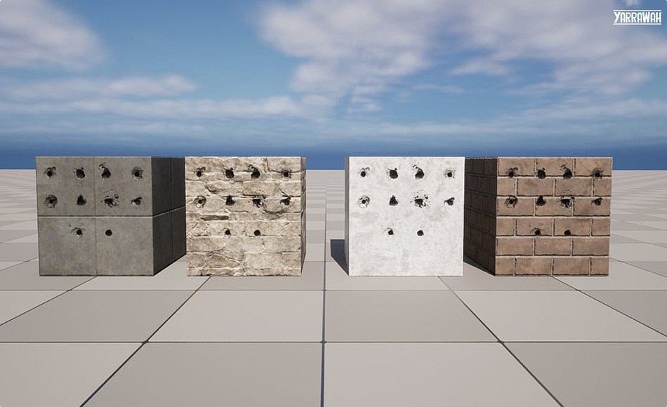 【UE5】弹孔贴图 Bullet Impact Decals Vol. 1 – Concrete
