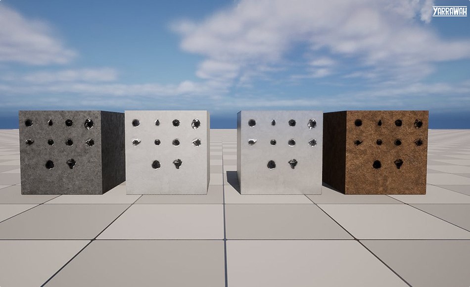 【UE5】弹孔贴图 Bullet Impact Decals Vol. 2 – Metal