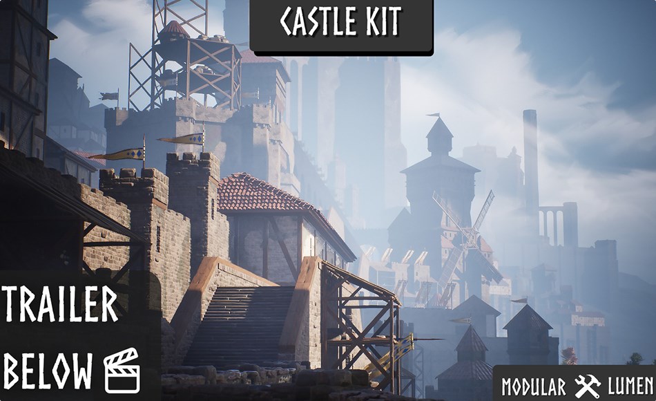 【UE5】模块化城堡 Modular Castle (Castle, Castles, Modular, Fantasy, Modular Medieval Castle)