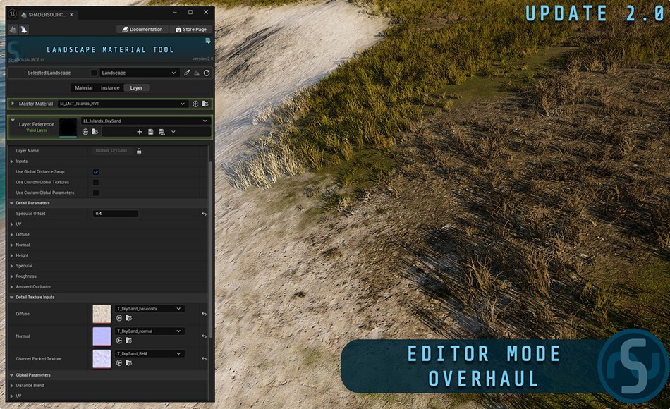 UE5插件 – 景观材质编辑器插件 SHADERSOURCE – Landscape Material Tool
