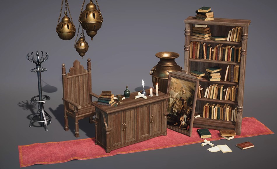 Unity资产 – 中世纪家具道具 Medieval Furniture Props (Gothic Props, Victorian Props, Medieval, Furniture) Unity资产 – 中世纪家具道具 Medieval Furniture Props (Gothic Props, Victorian Props, Medieval, Furniture)