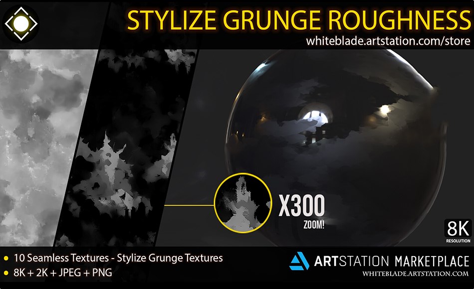 10 张风格化粗糙纹理 Stylize Grunge Roughness – 10 Surface Imperfection – 8K Textures