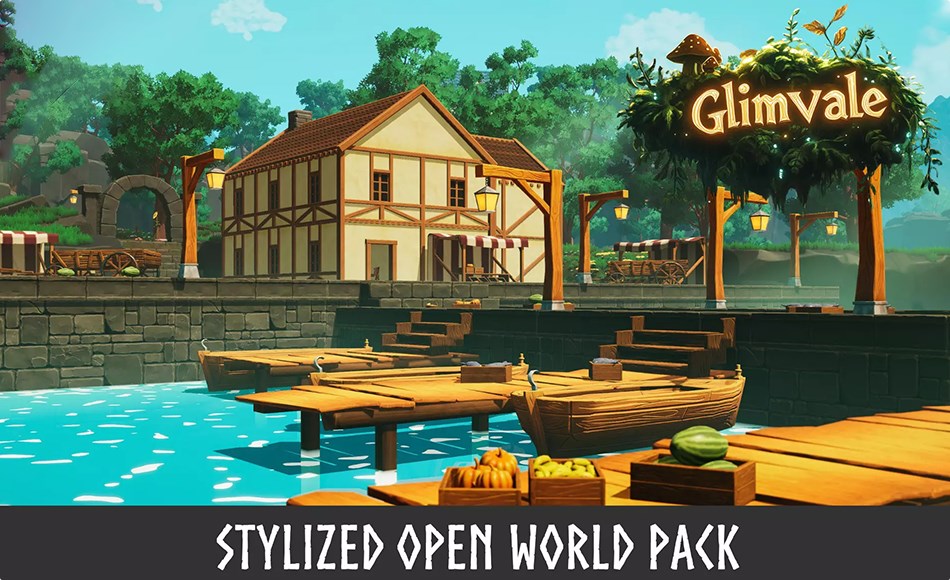 Unity场景 – 风格化开放世界 Glimvale: Stylized Fantasy Open World (Modular Medieval Town, Medieval Village) Unity场景 – 风格化开放世界 Glimvale: Stylized Fantasy Open World (Modular Medieval Town, Medieval Village)