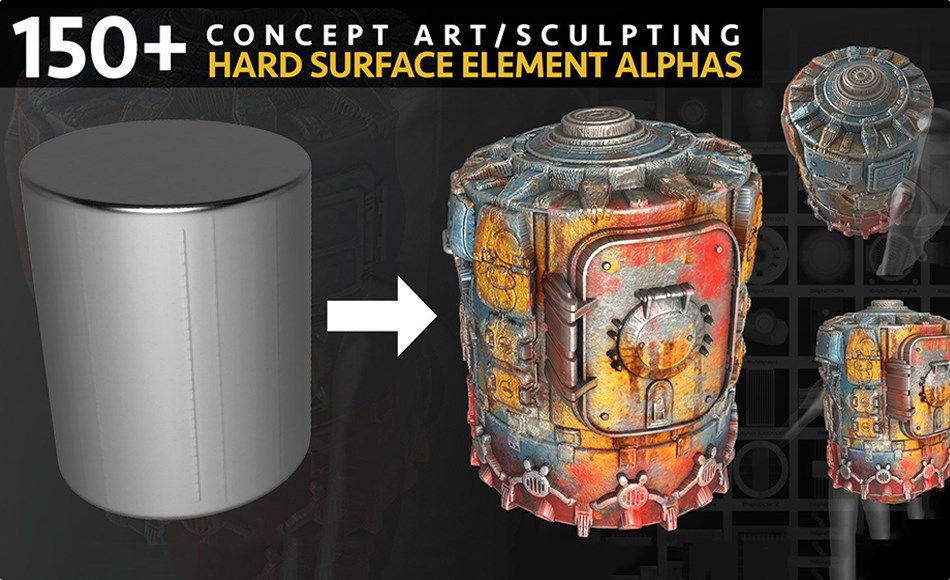 150 张硬表面道具贴图 150+ Hard Surface / Prop Alphas