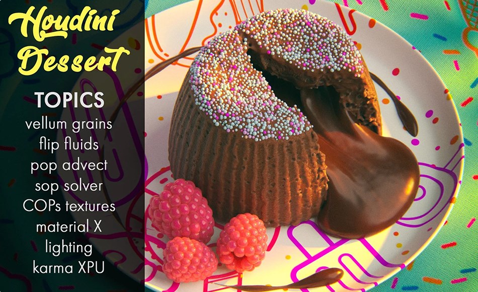 【中文字幕】Houdini教程 – 甜点流体特效模拟 Houdini Dessert