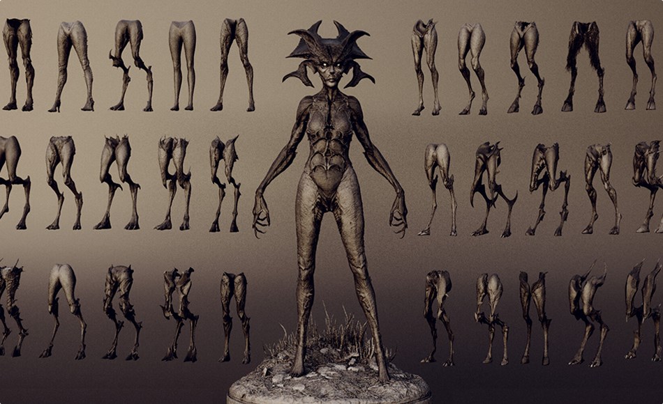 模型资产 – 30 组怪物腿部模型 DEMONESS part 4 : 30 Legs