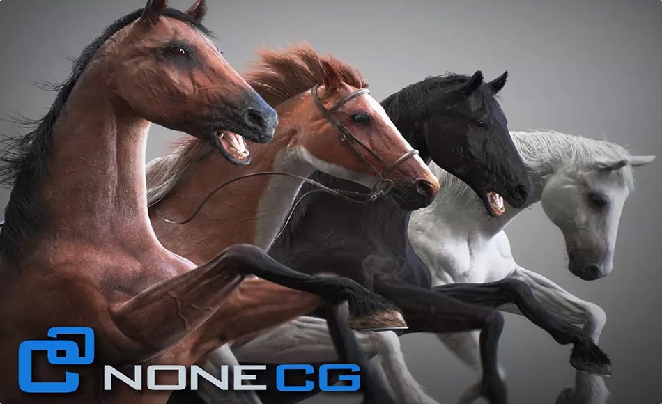 模型资产 – 写实马匹动画 Animated Horses 3DS Max 3D model V3