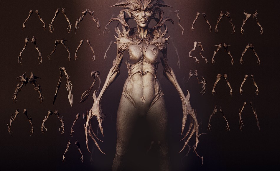 模型资产 – 40 组怪物胳膊模型 DEMONESS part 3 : 40 Arms