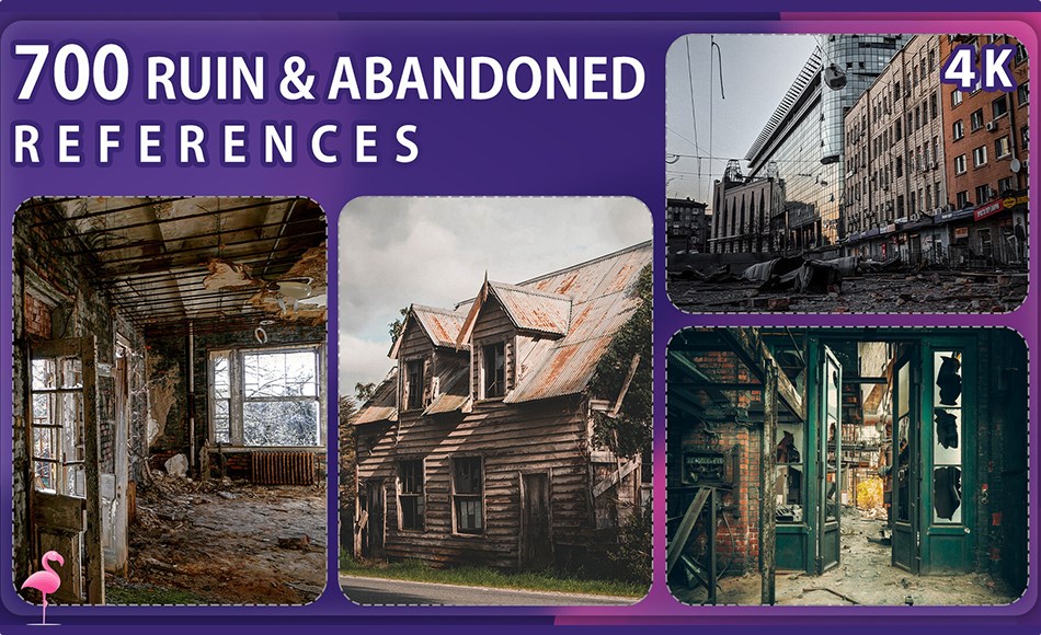 700 座废墟建筑参考照片 700 Ruin and abandoned Building Reference Pack – Vol 1