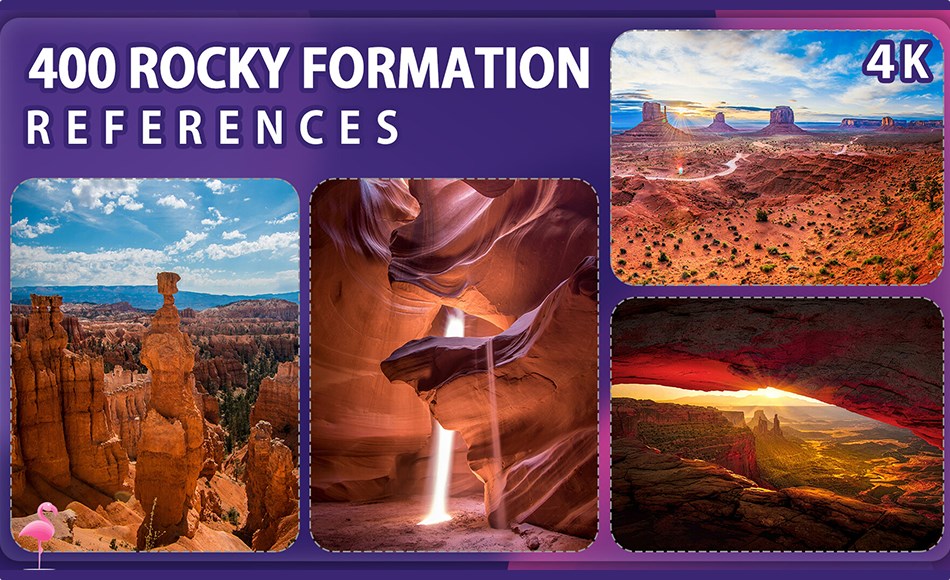 400 张岩石地貌图片参考包 400 Rocky Formations Image Reference Pack – Vol 1