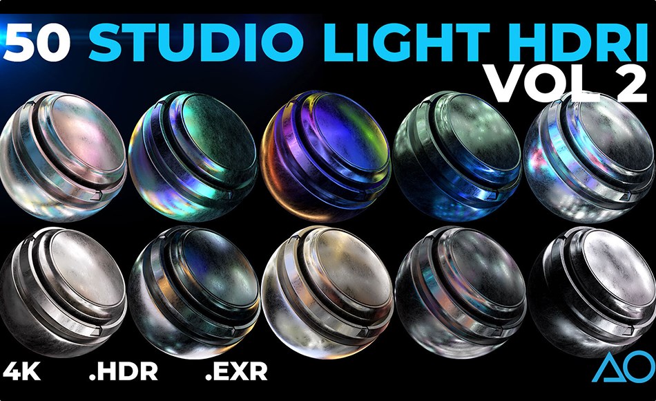 50 组影棚灯光动态贴图 50 STUDIO LIGHT HDRI VOL 2 (.Exr /.Hdr )