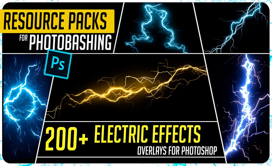 200 种电子叠加特效 200+ Electric Overlay Effects – Resources Pack