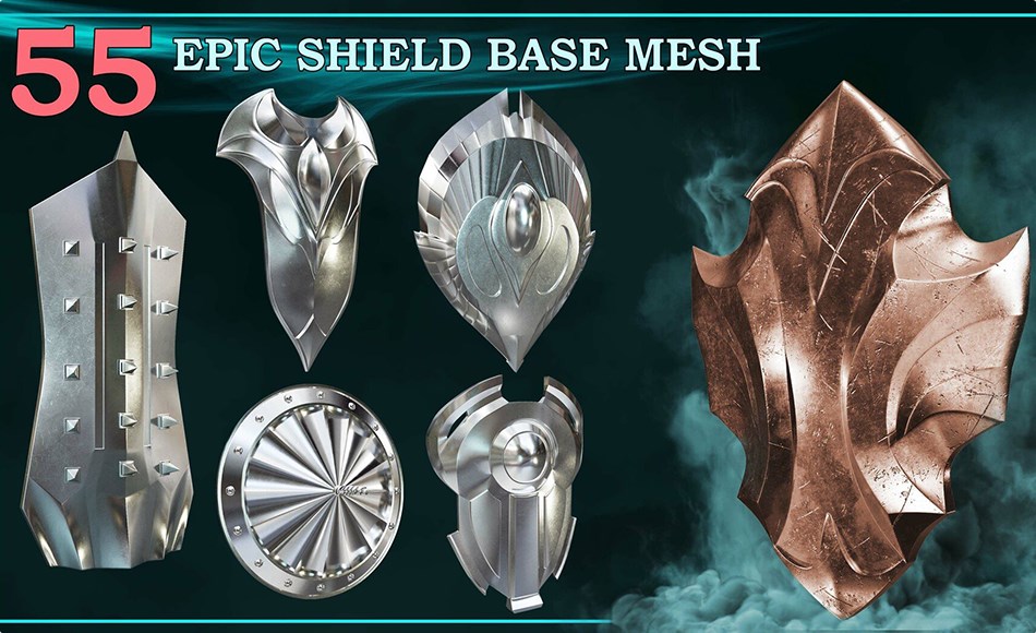 模型资产 – 55 款史诗级盾牌游戏模型 55 Epic Shield Base Mesh – VOL 02 ( Game Ready ) 模型资产 – 55 款史诗级盾牌游戏模型 55 Epic Shield Base Mesh – VOL 02 ( Game Ready )