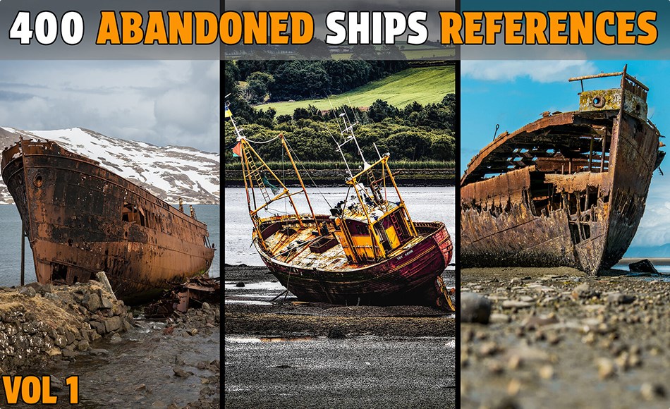 400 艘废弃船只参考照片 400 Abandoned Ships Photo Reference – Vol 1
