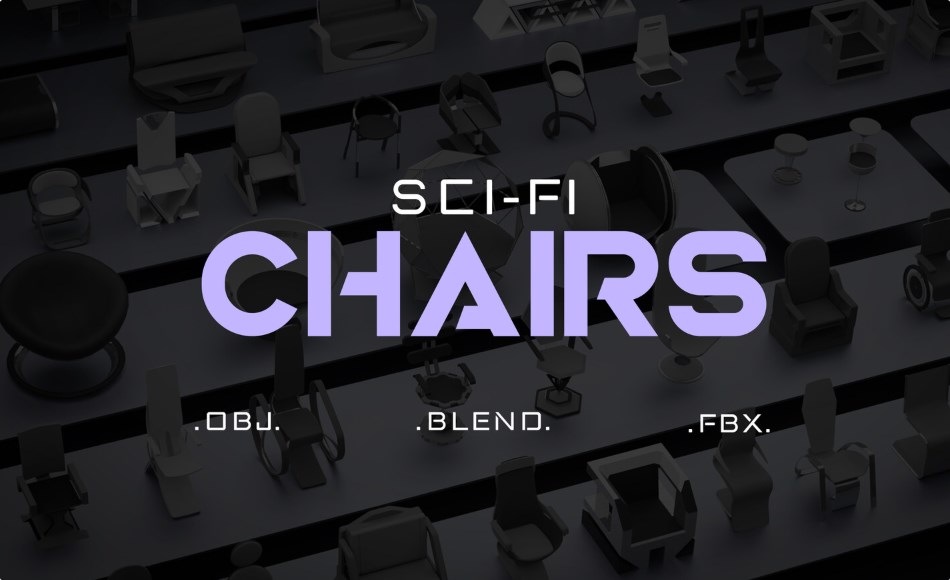 模型资产 – 科幻座椅模型 SC-FI Chairs