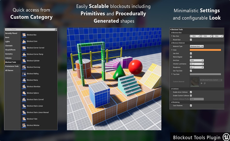 UE4/5插件 – 遮罩工具插件 Blockout Tools Plugin