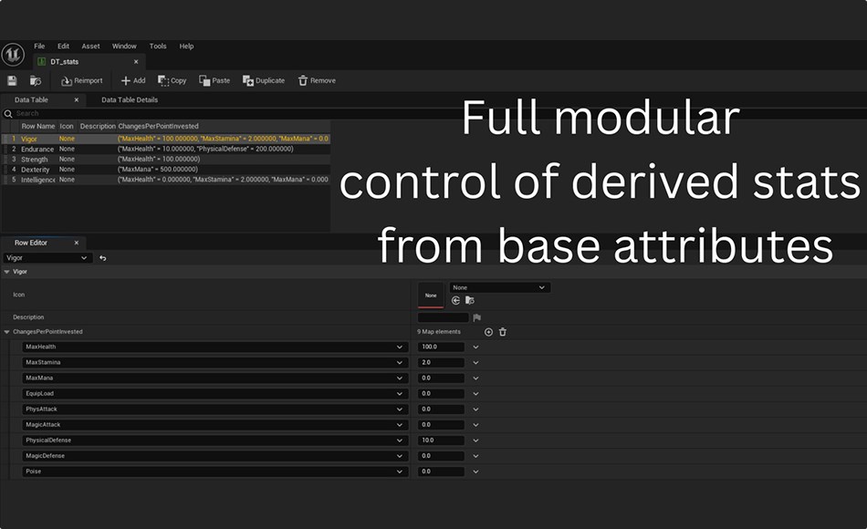 【UE5】角色扮演游戏属性系统 RPG/Soulslike Stats System