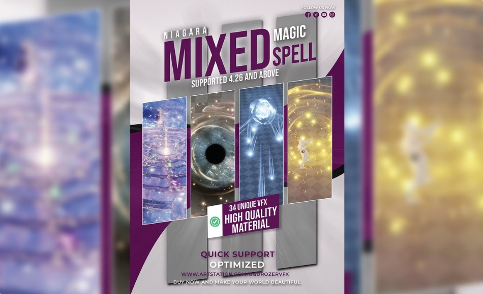 【UE5】混合法术特效包 Mixed Magic 3 – Spell VFX Pack