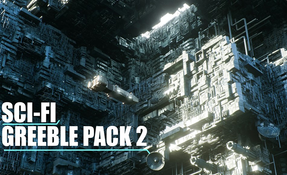 模型资产 – 科幻建筑包 Sci-Fi Greeble Pack 2
