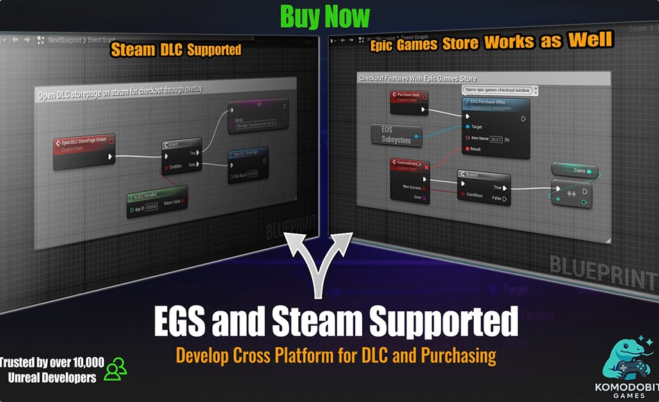 UE5插件 – Steam and Epic DLC Toolkit Pro – One Blueprint System for Both Stores