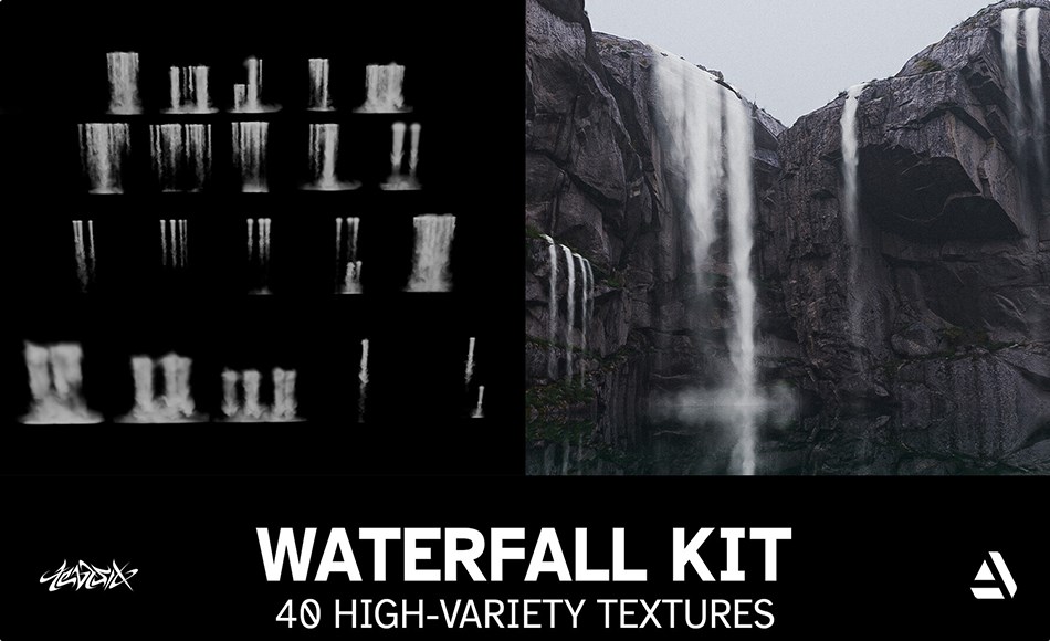 40 组瀑布素材包 Waterfall Kit – Collection of High Resolution Waterfall Card for your Environments